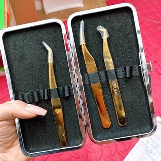 Set nhíp nối mi gồm : nhíp tách , nhíp volume