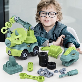 Khủng long lắp ráp bằng Tua vít, đồ chơi lắp ghép, Size 14cm , Xe khủng long cho bé