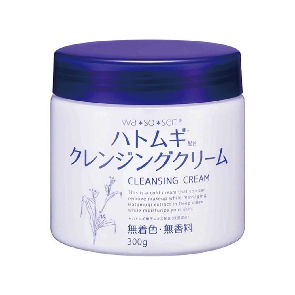 Kem tẩy trang kết hợp massage chiết xuất dĩ ý Wasosen Hatomugi Cleansing Cream 300g