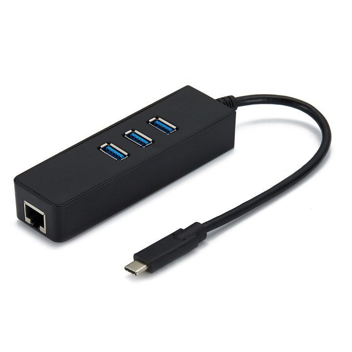 Bộ Chia Type C Ra 3 Cổng Usb 3.0 Và 1 Cổng Lan Đa Năng - Hub Type C Ra 1 Cổng Lan + 3 Cổng Usb 3.0