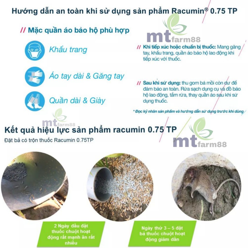 Thuốc diệt chuột thông minh Racumin® 0.75 TP - Bayer - 20g - Dễ Sử Dụng - Không Nhát Mồi - Ít Độc Với Gia Cầm & Vật Nuôi