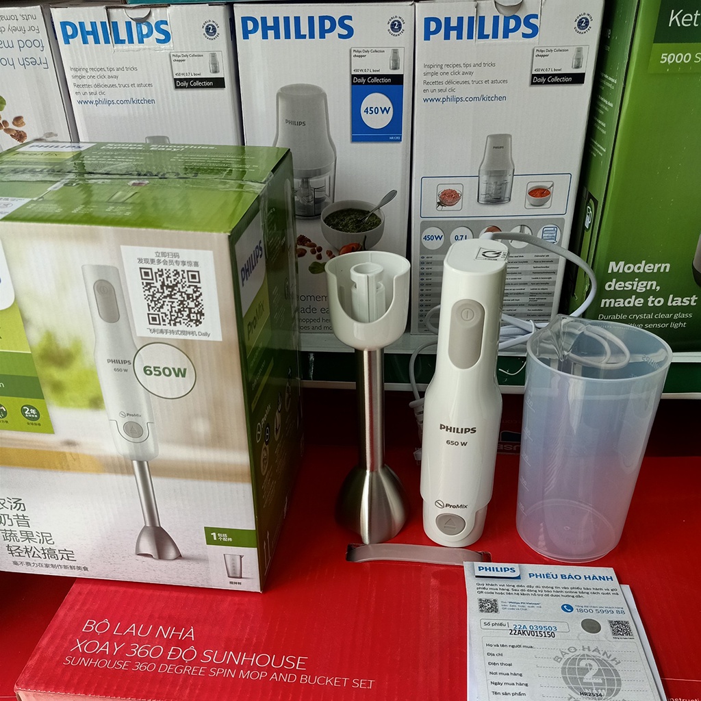 Máy xay cầm tay đa năng thế hệ mới Philips HR2537 và ProMix Philips HR2534 chính hãng bảo hàng 2 năm