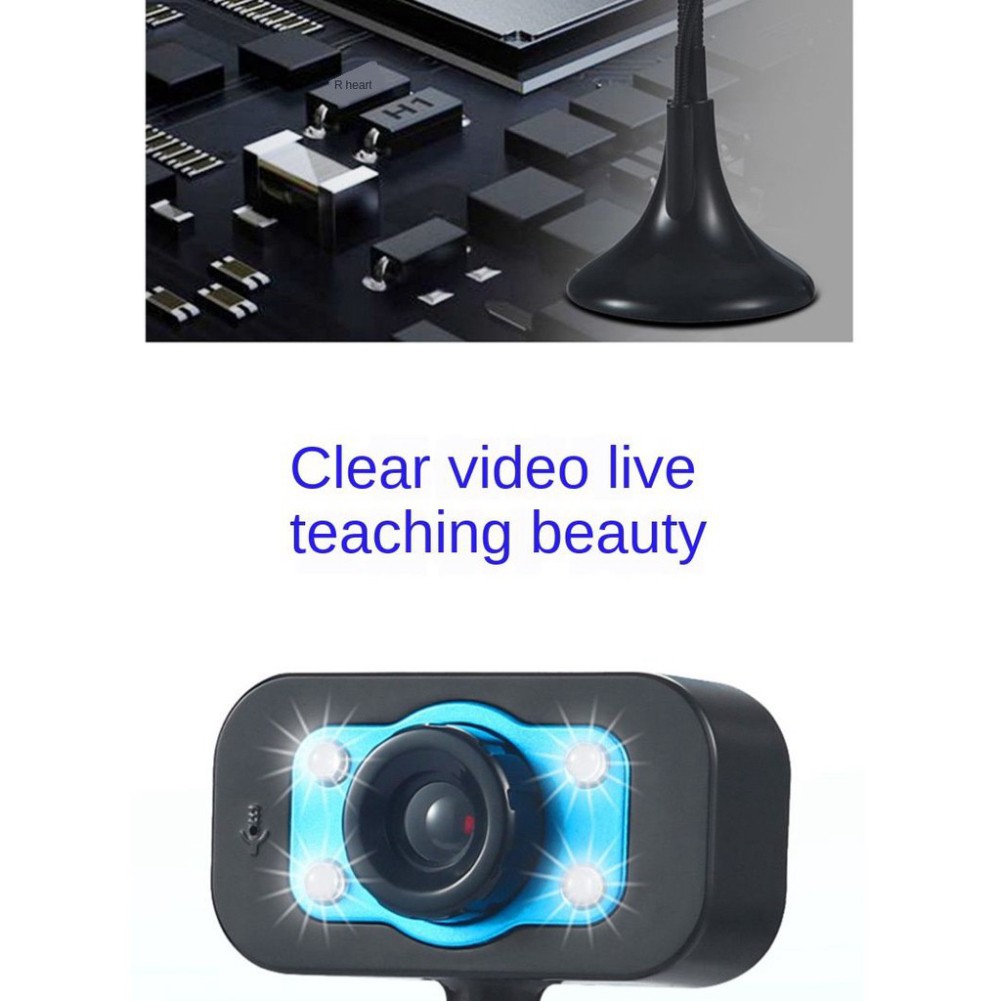 Webcam Chân Cao có mic dùng cho máy tính có tích hợp mic và đèn Led trợ sáng - Webcam máy tính