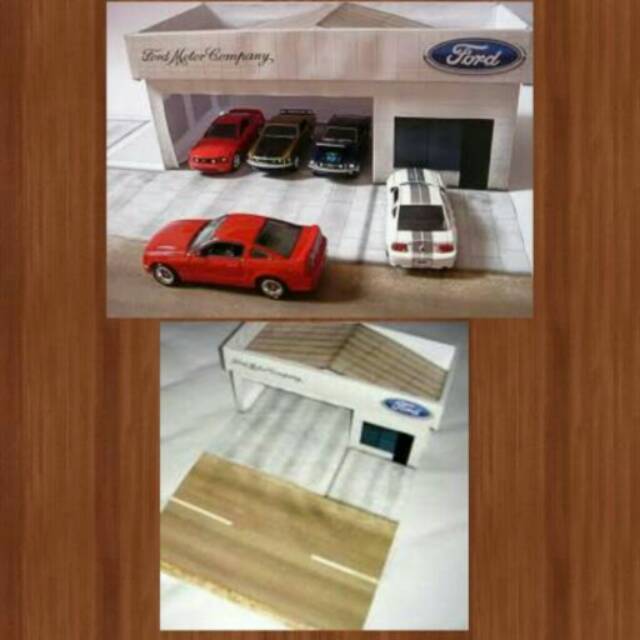 Mô Hình Xe Hơi Diorama Papercraft Showroom Car Skala Tỉ Lệ 1 / 64