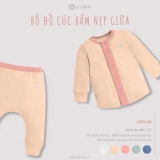 [Lecoon] Bộ  cổ nẹp cúc giữa cho bé