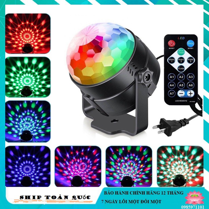 Đèn led mini 3W  tạo hiệu ứng ánh sáng cho sàn nhảy - party- karaoke -cảm ứng ánh sáng DJ xoay -senvangshop