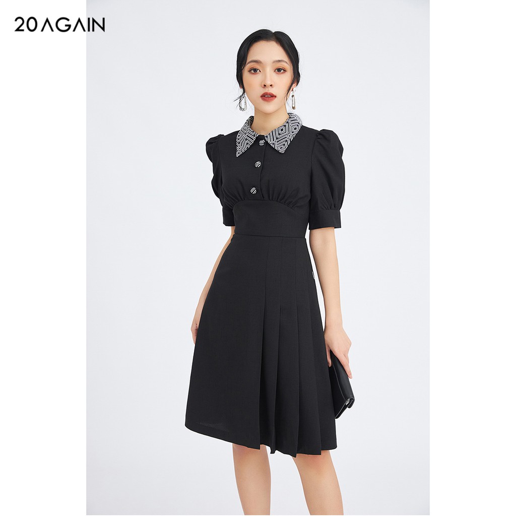 Đầm váy nữ công sở 20AGAIN đủ màu, đủ size, thiết kế dài tay phối cổ DEA1091 | BigBuy360 - bigbuy360.vn