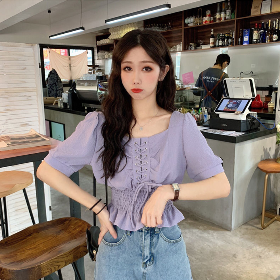 ⭐.⭐Square collar high waist design long sleeve top | BigBuy360 - bigbuy360.vn