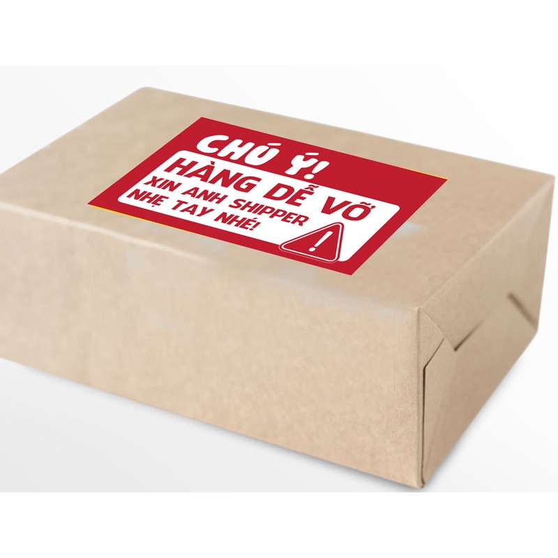 Combo 100 Tem nhãn/ sticker dán hàng dễ vỡ, tem chú ý hàng dễ bể