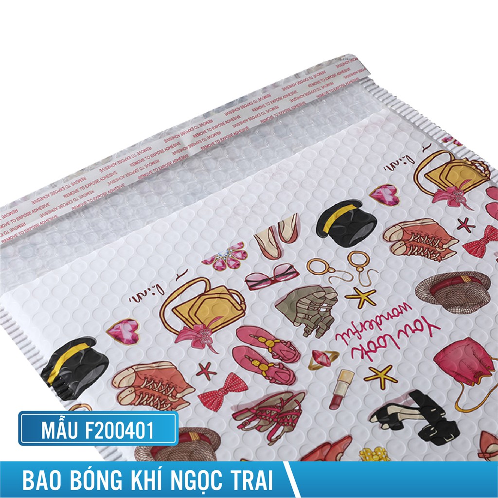 Túi gói hàng chống sốc [COMBO150K] 25x30+4cm túi nilong in màu thời trang sẵn băng keo hàng dễ vỡ