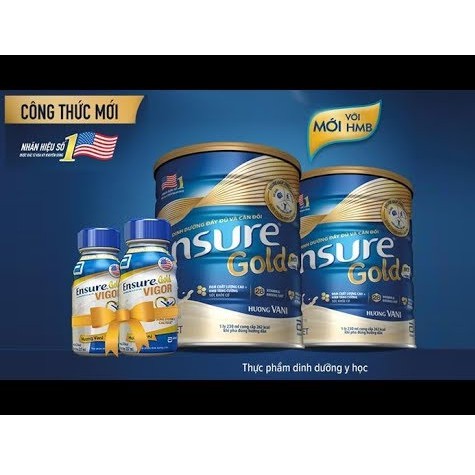 COMBO 2 LON ENSURE GOLD 850G TẶNG 2 CHAI ENSURE VIGOR.