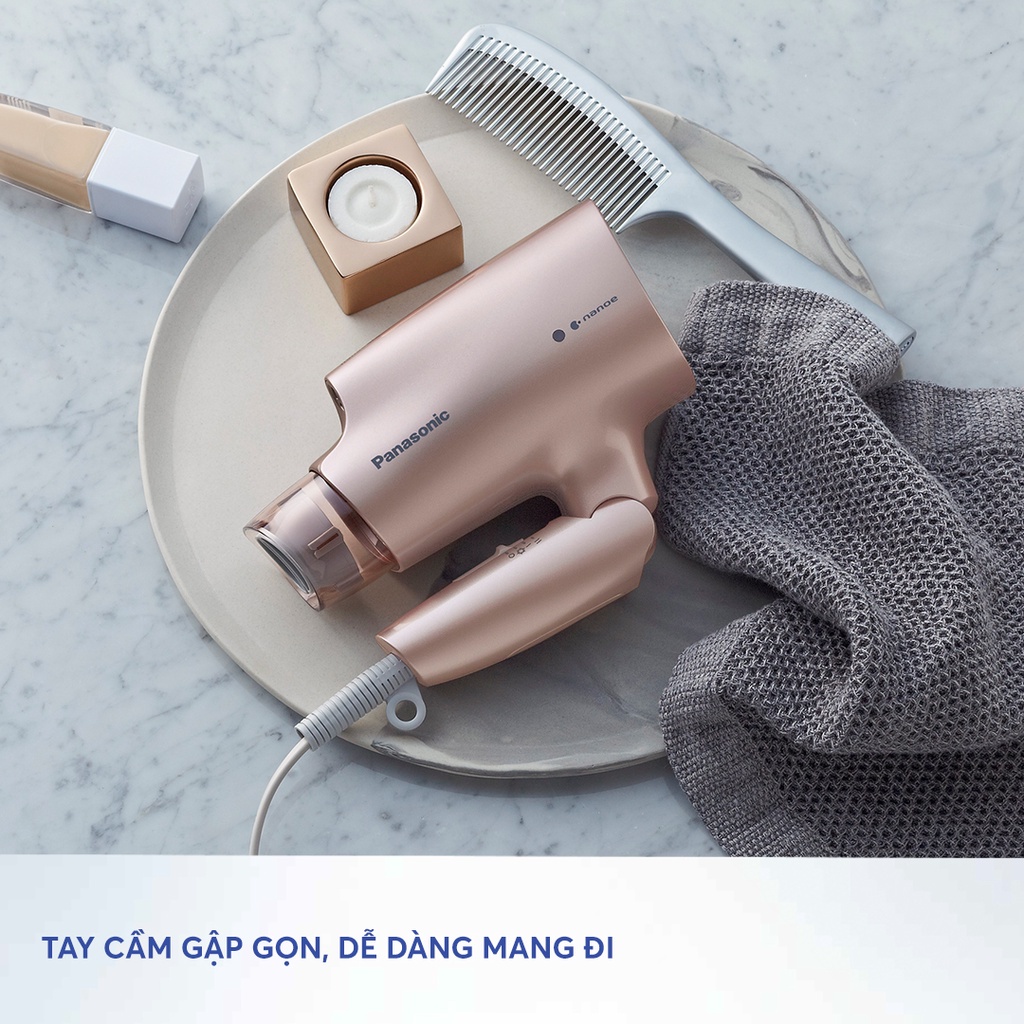 Máy sấy tóc Nanoe dưỡng ẩm, chăm sóc tóc và da đầu Panasonic EH-NA27PN645 - Tay cầm gập gọn, tiện lợi - Công Suất 1200W