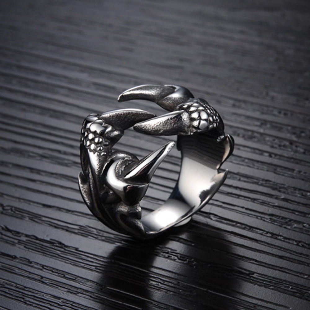 Nhẫn đeo tay hình móng vuốt rồng phong cách vintage xương rồng cá tính