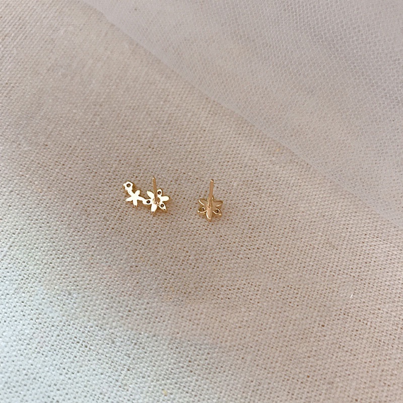 Bông Tai Mạ BạC 925 HìNh Hoa ĐíNh Đá Xinh XắN