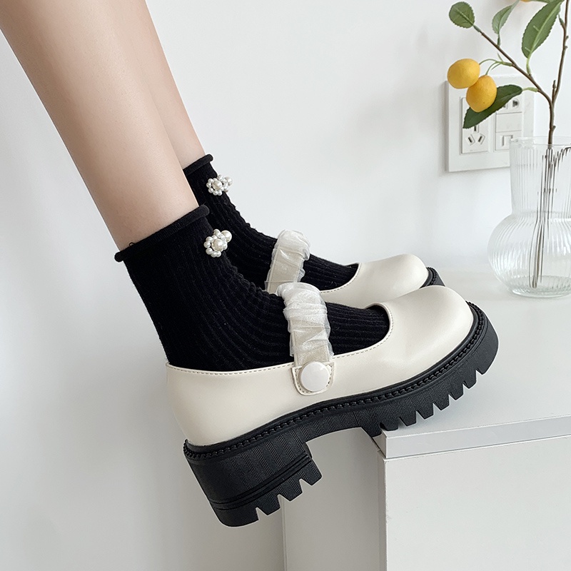 Tikp Giày Da Oxford Mũi Tròn Đế Dày Thời Trang Mùa Hè Dễ Thương MS5283cm Có Size 35-39