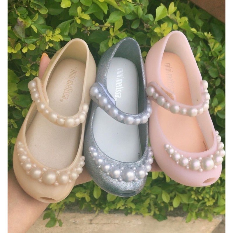 Giày nhựa dẻo thơm Melissa búp bê công chúa đính nơ/hạt ngọc cho bé gái nhiều mẫu