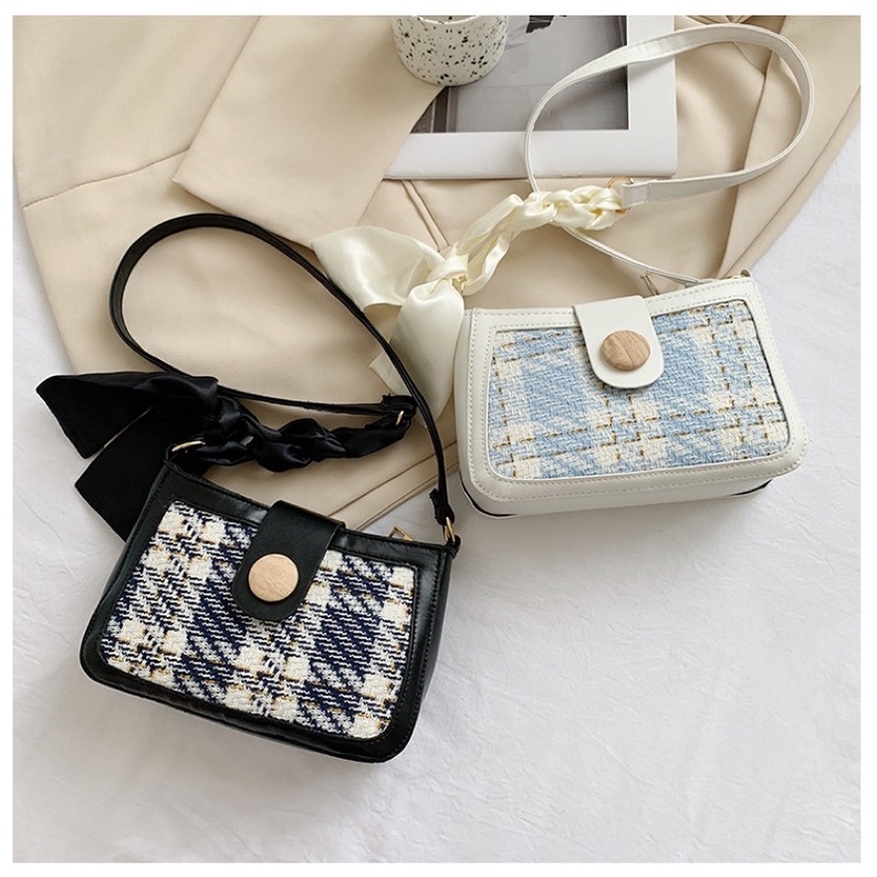 Túi xách nữ, túi đeo vai sọc ca rô