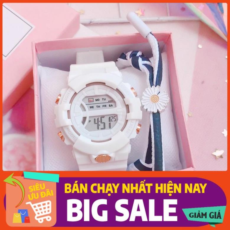 Đồng Hồ Điện Tử Thể Thao Nam Nữ UNISEX AOSUN Dây Iin Hình Hoa Cúc Hot Trend (Tặng Kèm Vòng Tay Hoa Cúc)