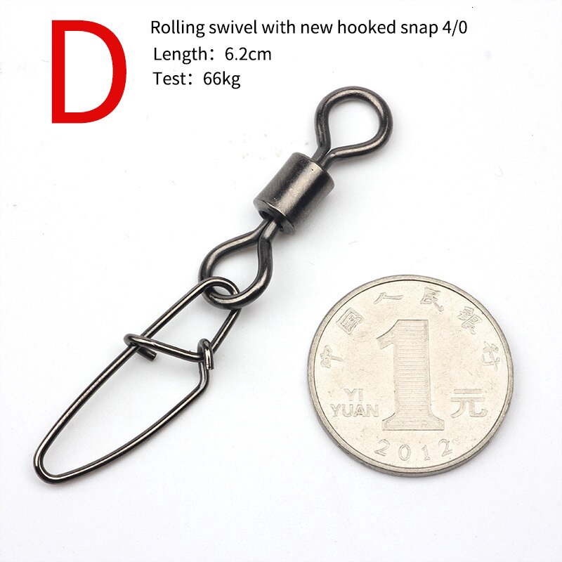 Bộ 10 Cái size Lớn 4 / 0 Chất Lượng Cao# Thùng Cuộn Câu Cá Biển Với Móc Khóa Xoay Đẹp Mắt An Toàn