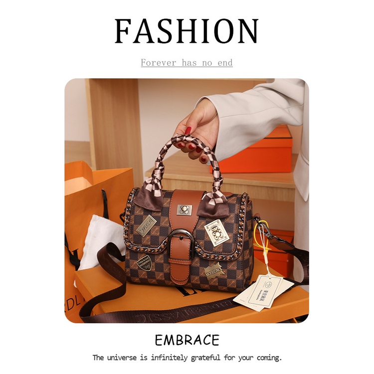 Túi xách nữ đẹp túi quai xách thời trang tặng kèm khăn