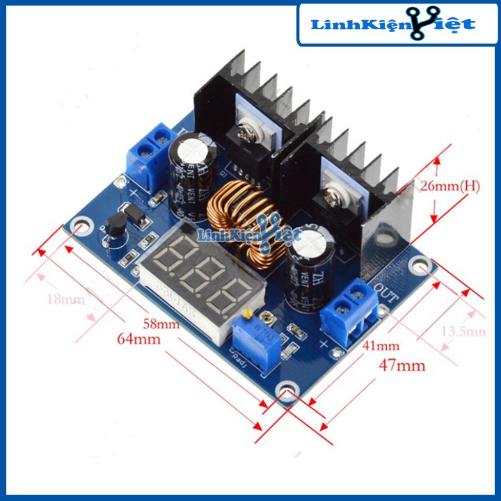 Module Hạ Áp Buck XL4016 Vin 4-38V Vout 1.25-36V 8A V2