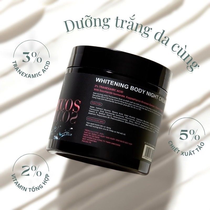 Kem Dưỡng Trắng Da Body Rucos Đen- Làm Đẹp cùng August