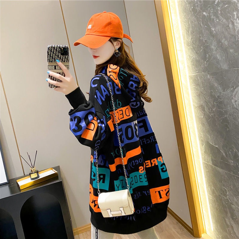 Áo hoodie nữ dáng rộng thiết kế mới phong cách Hàn Quốc 2021