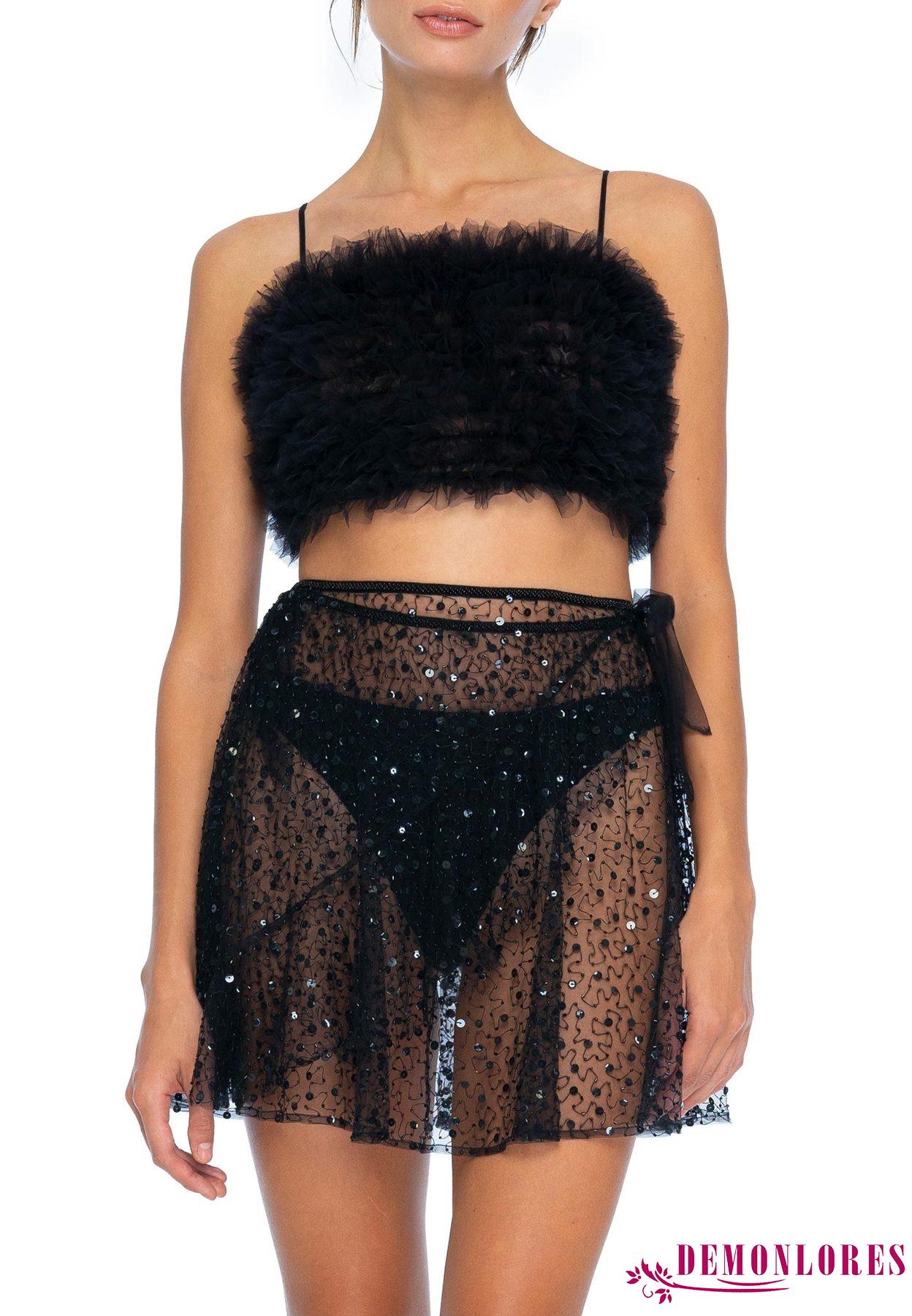 Áo croptop không tay thiết kế xếp tầng thời trang cho nữ | BigBuy360 - bigbuy360.vn