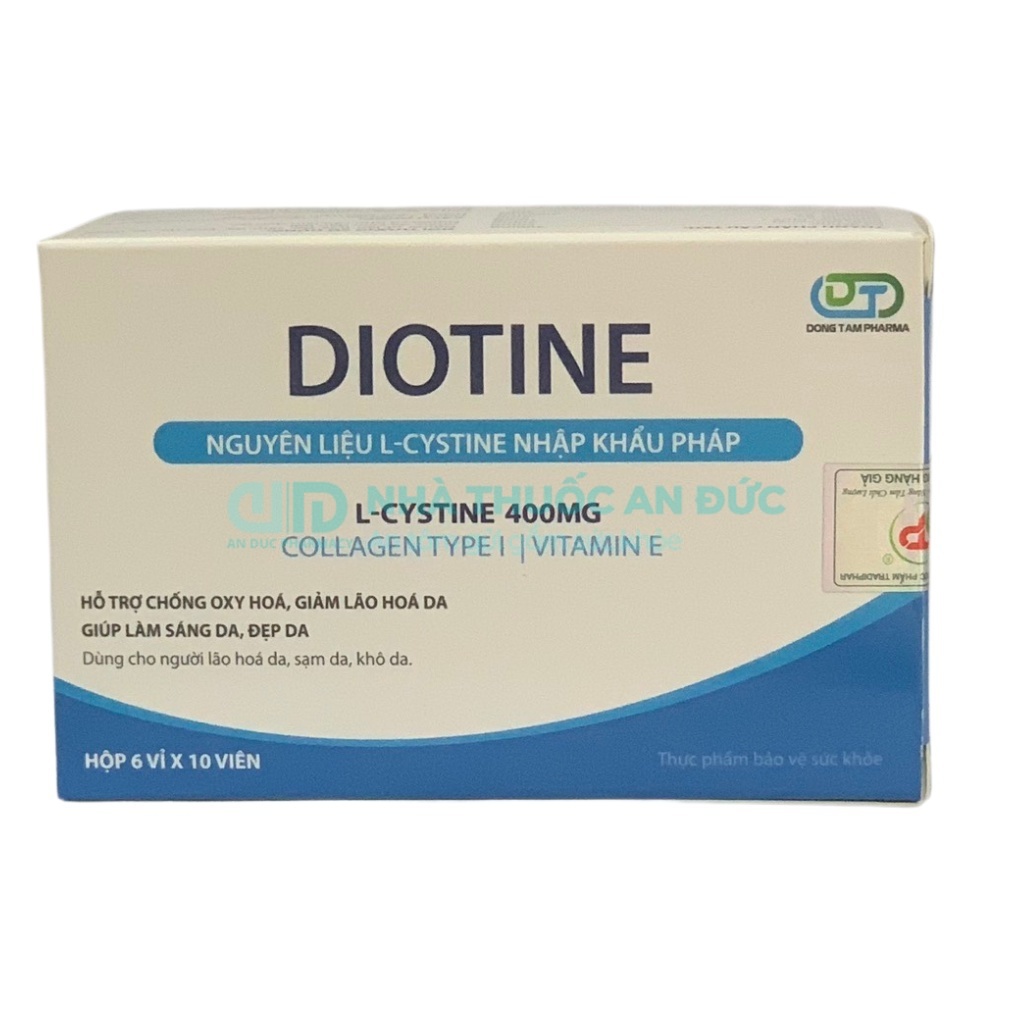 Viên uống đẹp da chứa l cystine, vitamin b5 DIOTINE - Hỗ trợ sáng da, chống lão hóa, ngăn ngừa khô da, sạm da