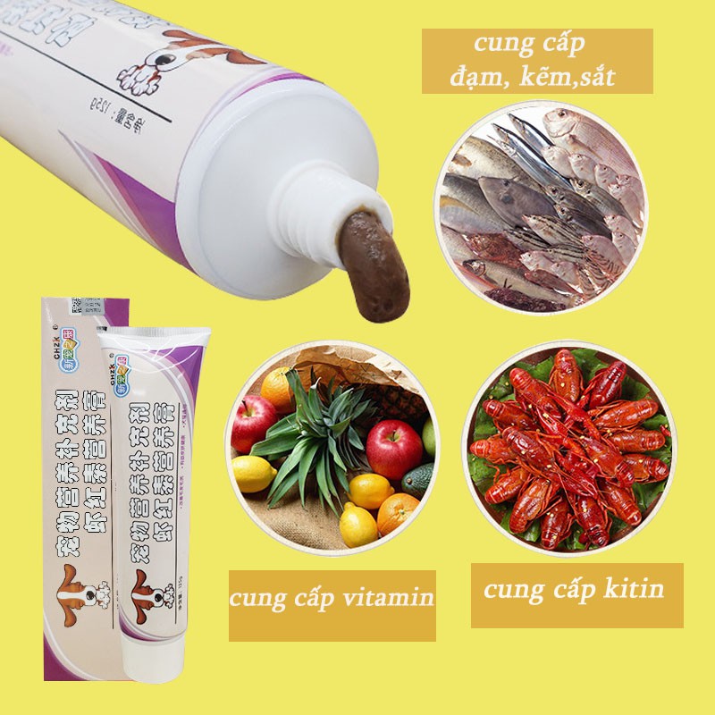 [Mua 3 GIẢM 5] Gel dinh dưỡng cho chó lông đỏ 120g bổ sung canxi, chất xơ, vitamin, khoáng chất HIPIPET