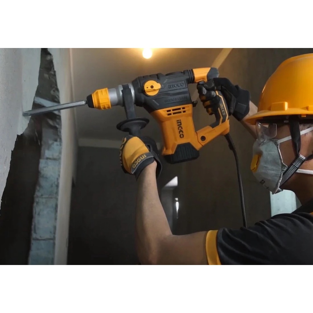 1500W Máy Khoan Đục Bê Tông INGCO RH150028 | Đầu gài SDS, khoan tối đa bê tông 32mm