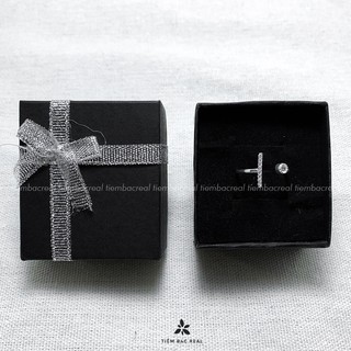 Nhẫn hở chữ thập thiết kế đơn giản, nhẫn bạc ta nguyên chất tùy chỉnh cỡ tay