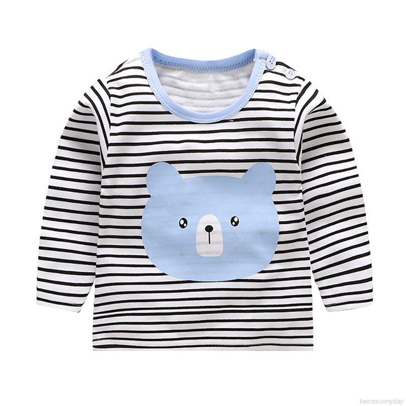 Áo thun tay dài in hình hoạt hình dễ thương cho bé