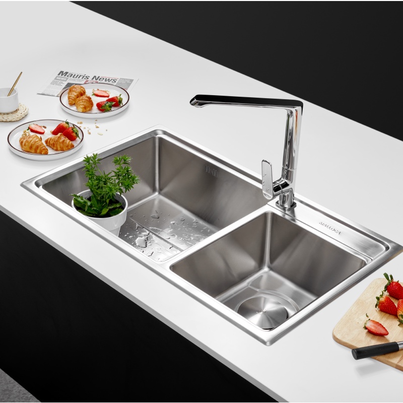 Chậu Rửa Chén Malloca MS 5082W - 2 Ngăn - Ngang 82cm