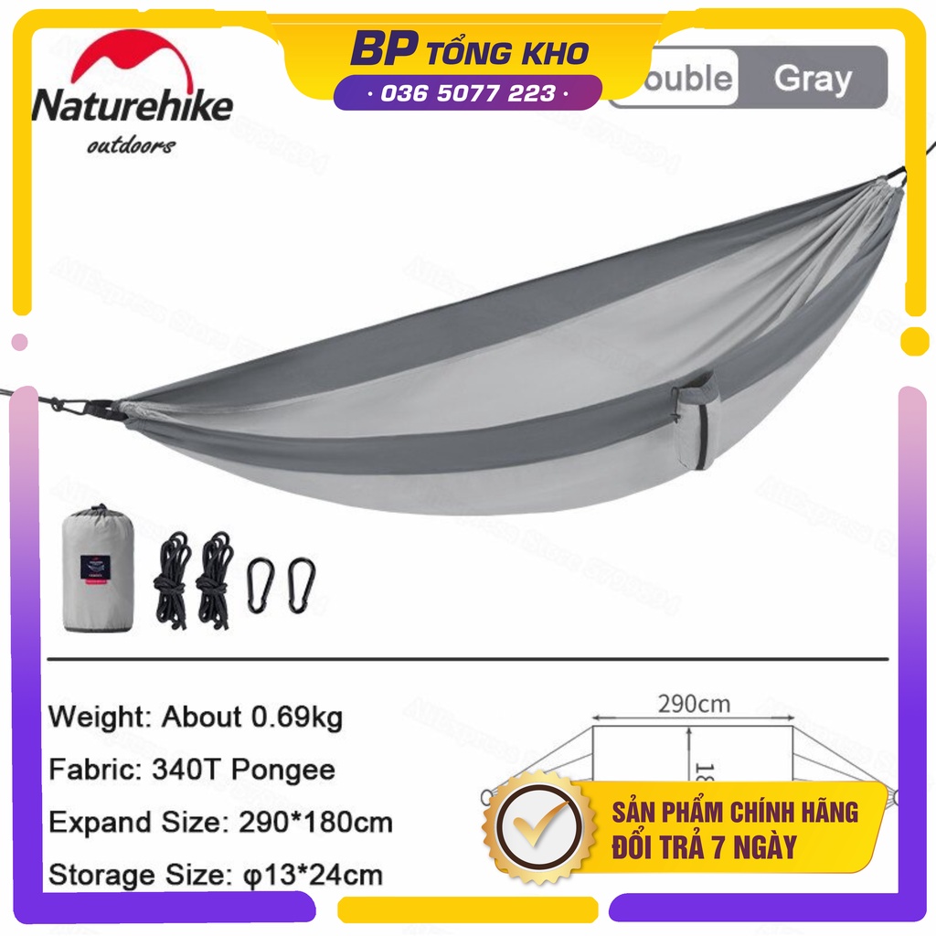 Võng NATUREHIKE NH21DC011 chính hãng 3 màu tải trọng lên đến 120kg