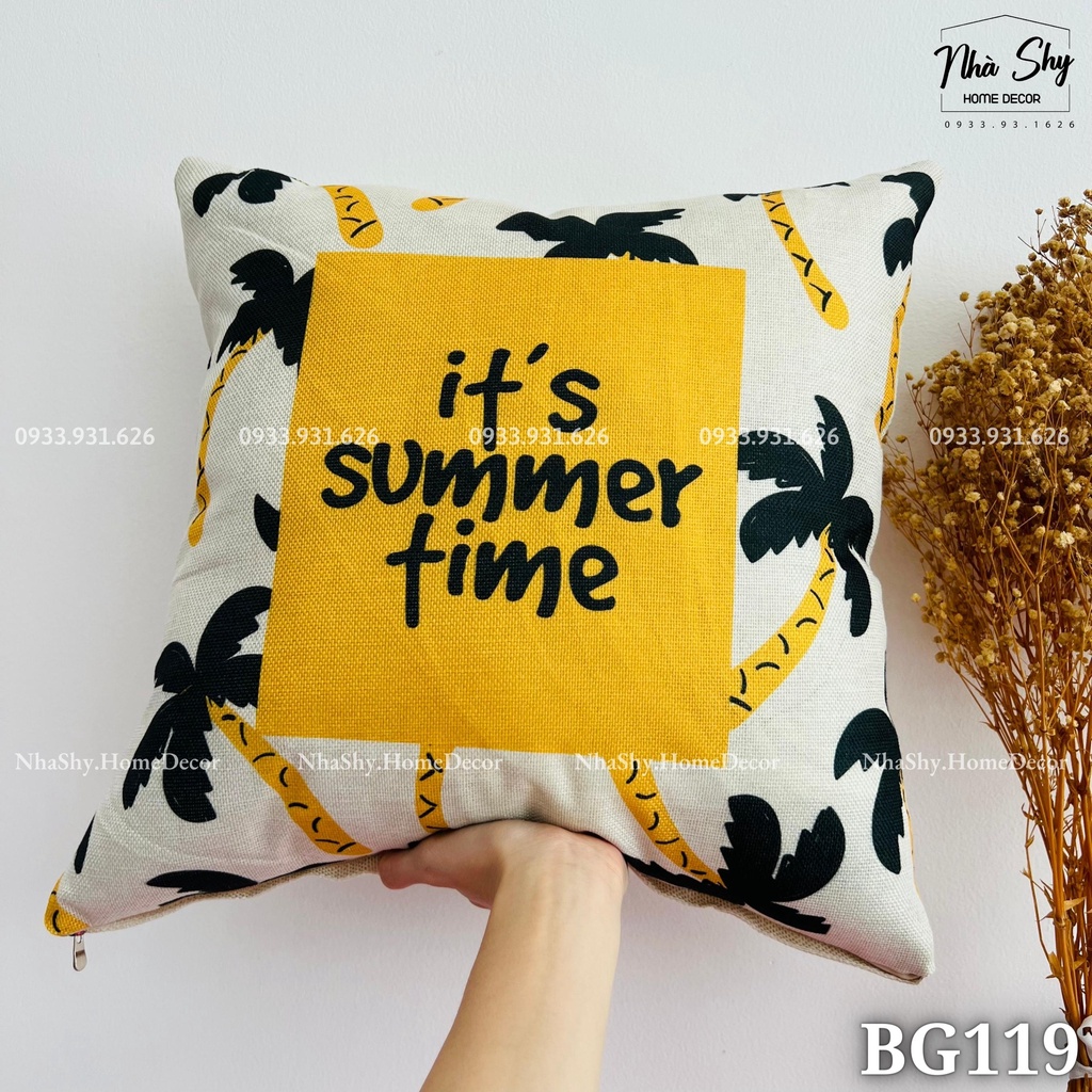 GỐI SOFA VUÔNG TỰA LƯNG - GỐI TRANG TRÍ HỌA TIẾT KẺ SỌC ĐEN VÀNG 45X45CM