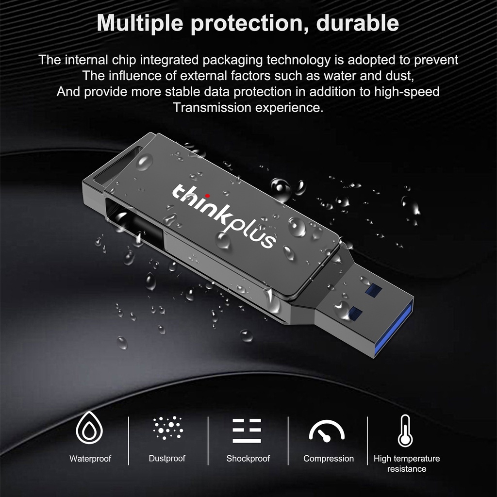 Đĩa U Lenovo Mu251 Usb 3.1 Type C 16g 32g 64g Xoay 360 Độ Cho Điện Thoại