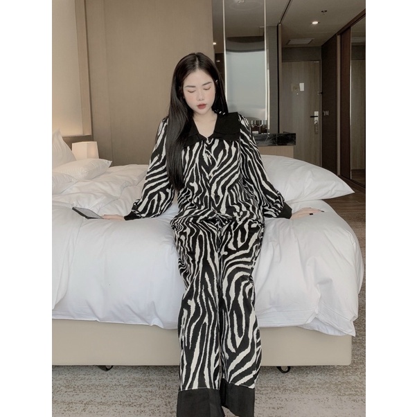 Đồ Bộ Pijama Nữ Lụa Mango Cao Cấp,Tay Dài Quần Dài,Hàng Thiết Kế,Chất Vải Mềm Mịn MG05