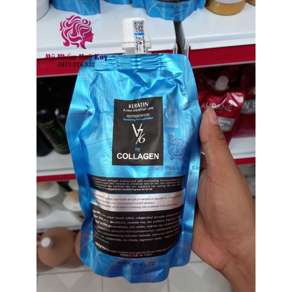 Hấp Phục hồi V76 Keratin Collagen 500ml