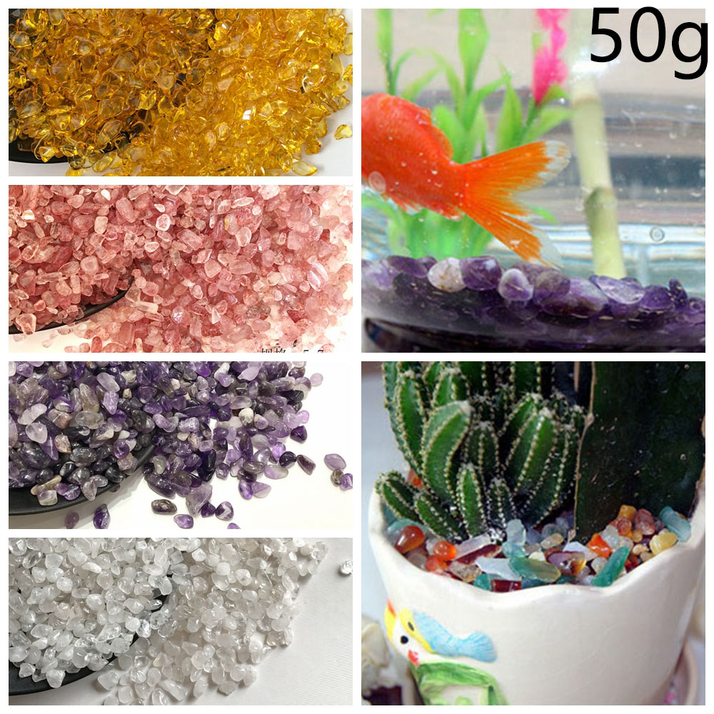 💍MELODG💍 /50g/bag Amethyst Polished Rock Rose|Healing|Natural|Energy Mineral DIY Fish Tank Decoration Citrine|Lucky Sight Gravel/Multicolor