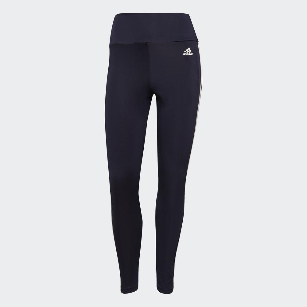 Quần Bó adidas TRAINING Nữ Designed to Move High-Rise 3-Stripes 7/8 Sport Tights Màu xanh dương GT0178