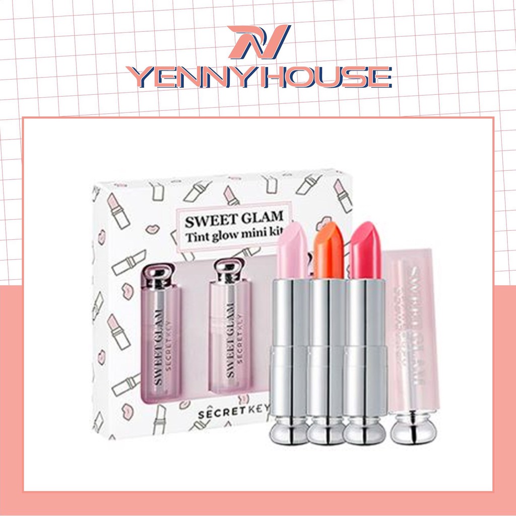 Set Son dưỡng 3 cây MINI Secret Key Sweet Glam Tint Glow