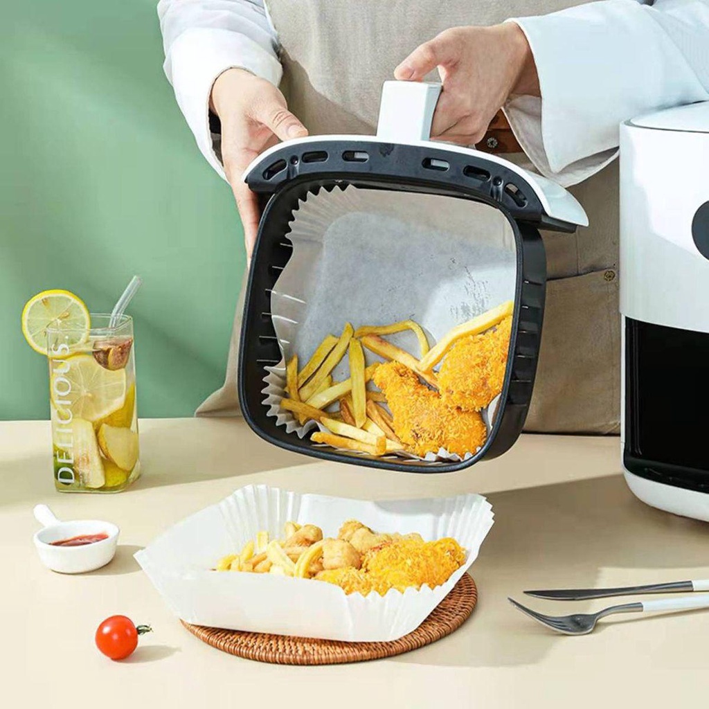 Bộ 50 Tấm Lót Không Dính Dùng Nướng Bánh Và Nồi Chiên Không Dầu Tiện Dụng