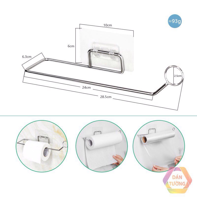 Móc Treo Giấy Vệ Sinh Khăn Lau Bếp OENEN Chất Liệu Inox Dán Tường Tiện Lợi Oenon
