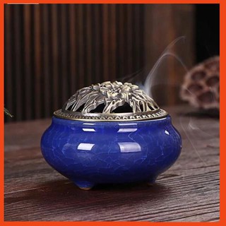 [GIẢM GIÁ SỐC] Lư Đốt Xông Trầm Hương (xanh nước biển) - Mệnh Mộc, Mệnh Thủy chất lượng tốt