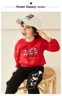 Bộ nỉ bông đỏ Mickey