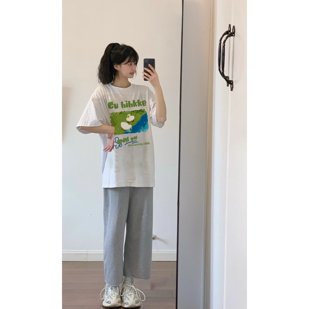 Xiaozhainv Áo Thun Ngắn Tay Dáng Rộng Thời Trang Mùa Hè Hàn Quốc Dành Cho Nữ