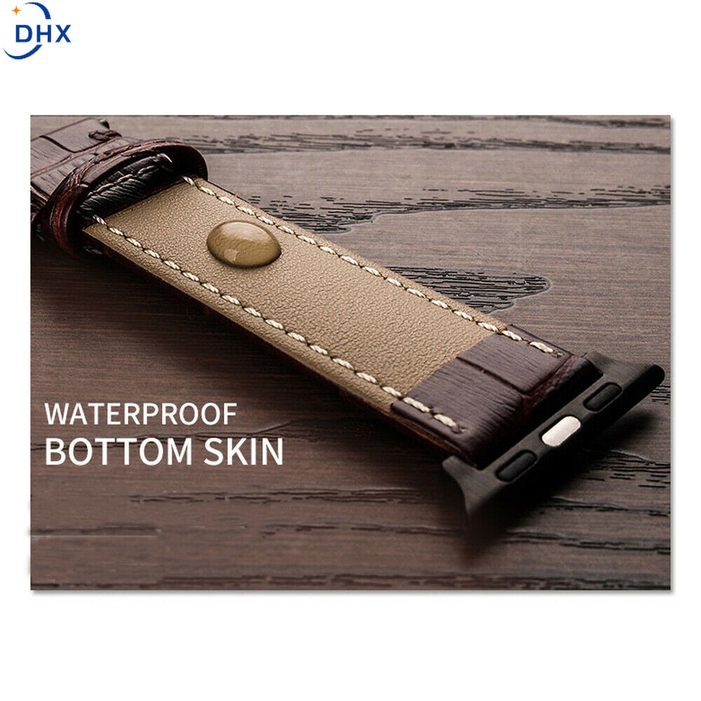 Dây đeo bằng da chất lượng cao cho đồng hồ thông minh Apple Watch Series 7 6 5 4 IWatch 41/45mm