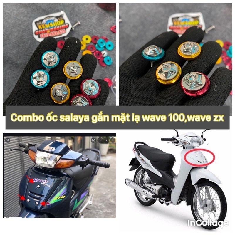 Combo Ốc Salaya Gắn Mặt Lạ Wave 50/100 Wave Zx Wave Nhỏ