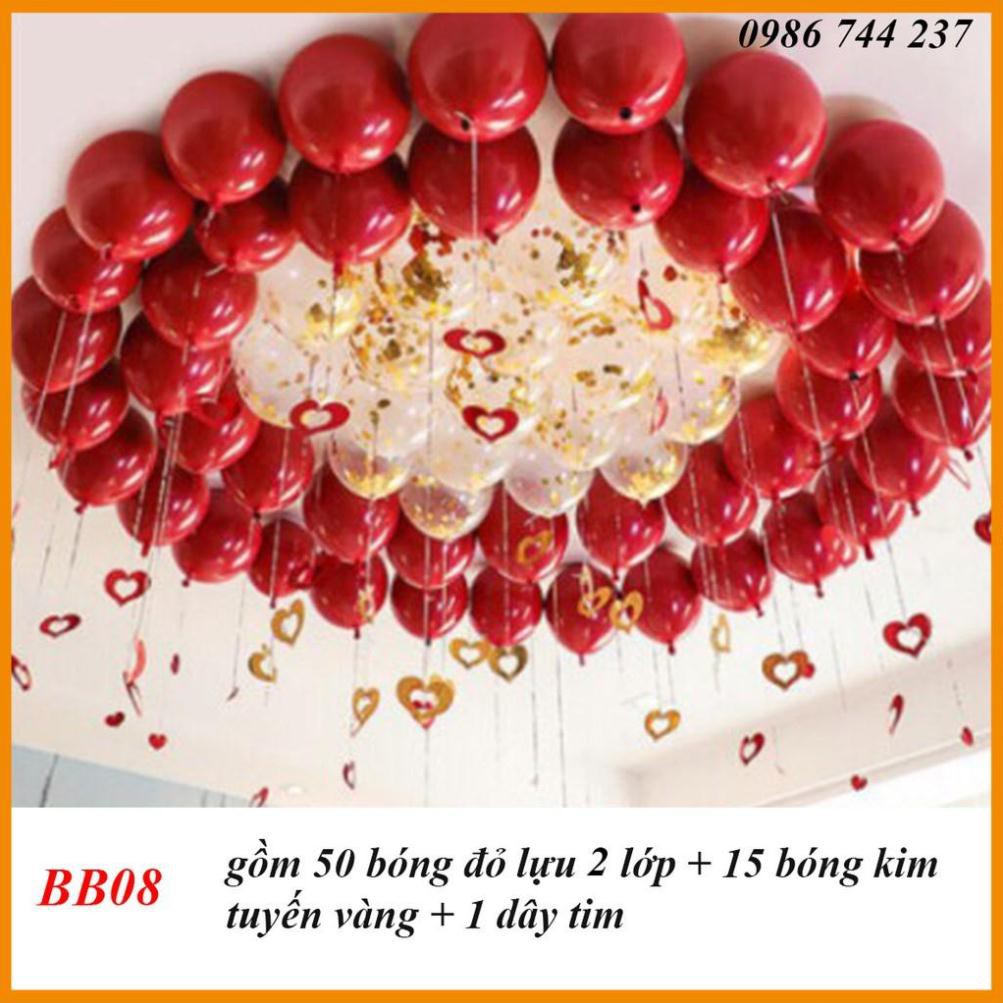 Bóng Bay Tặng Kèm Dây Tim Buộc Bóng Thả Trần Phòng Cưới